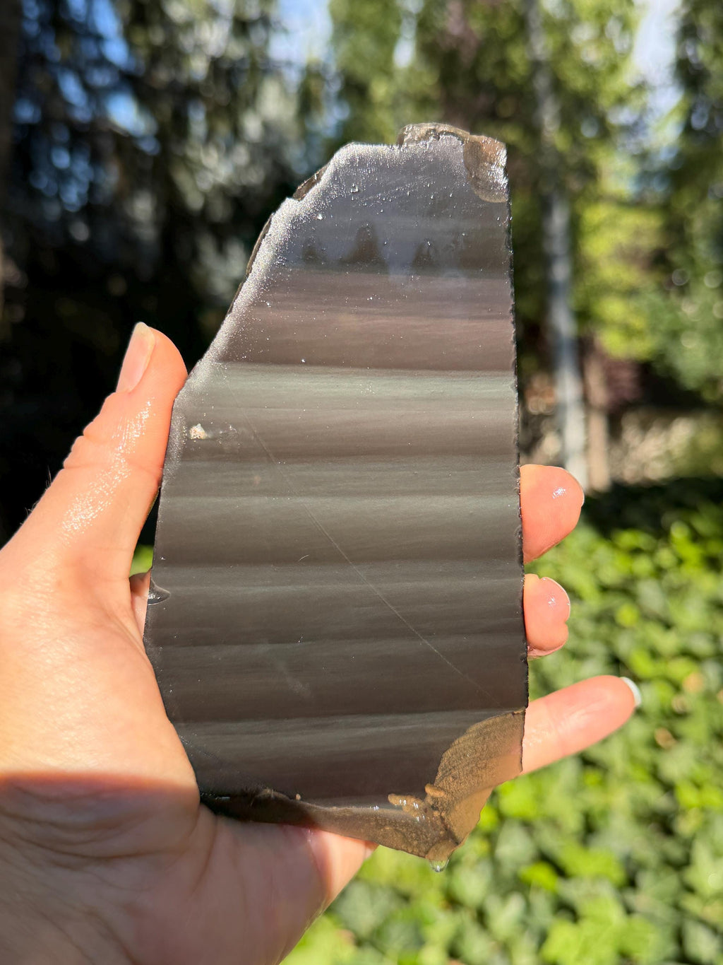 Rainbow Obsidian Slab for Lapidary Fun, Large Unpolished Gemstone, Davis Creek Specimen