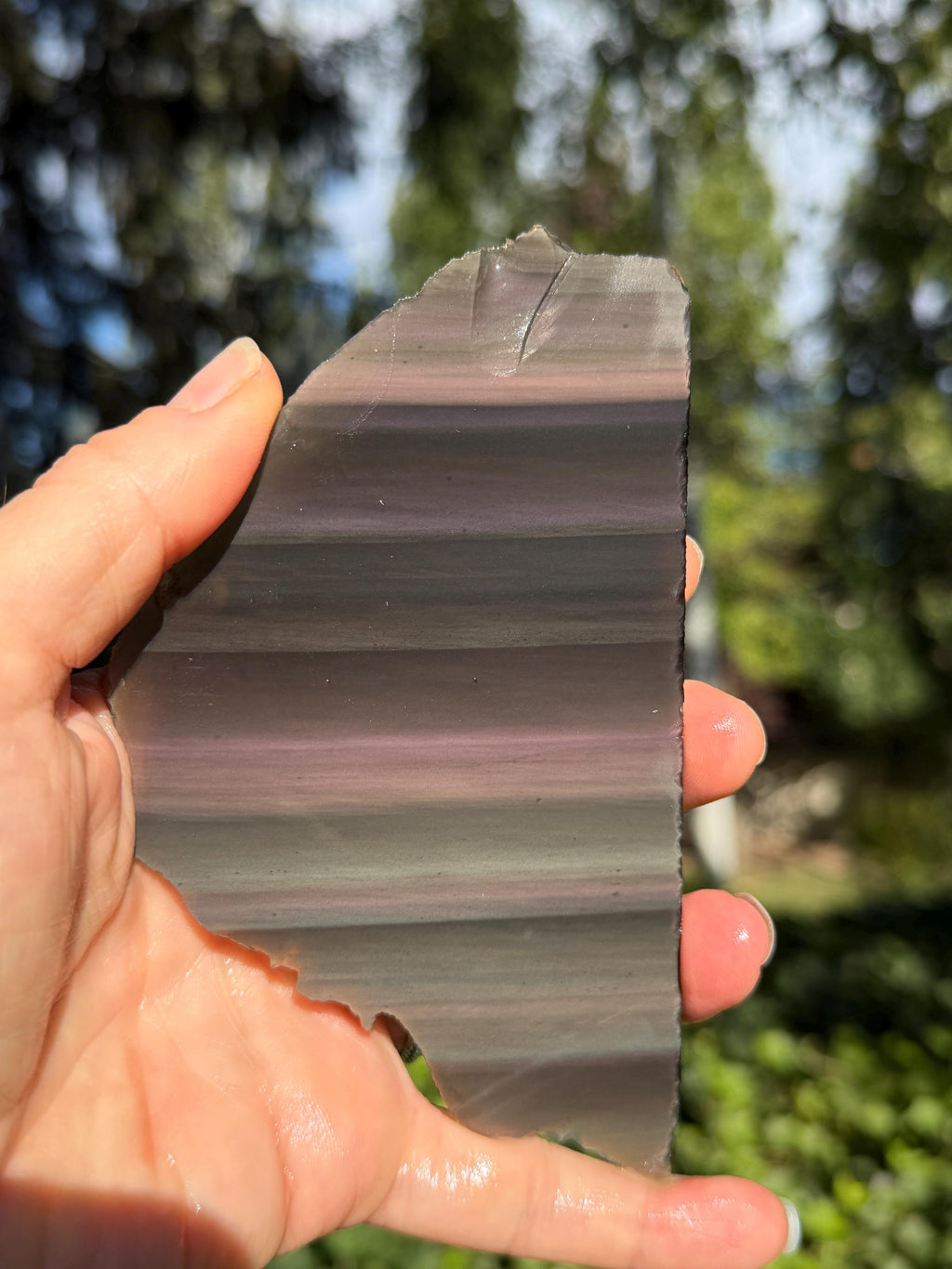 Rainbow Obsidian Slab for Lapidary Fun, Unpolished Gemstone, Davis Creek Specimen