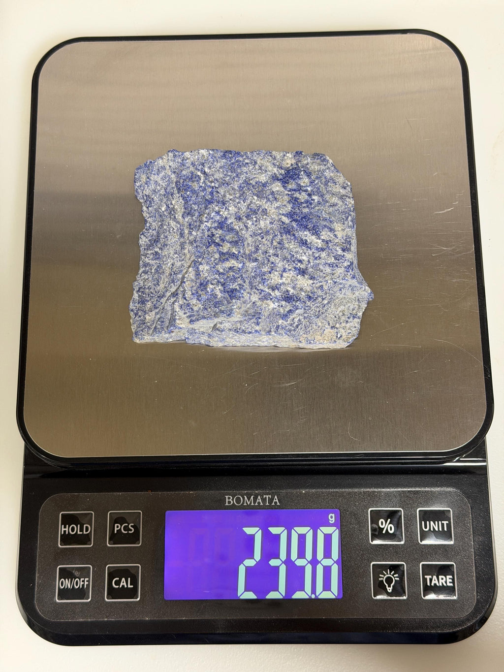 Denim Lapis Lazuli Rough Slab, Natural Blue and White Lapis, 240g, Lapidary Cutting Rough, Collector Stone
