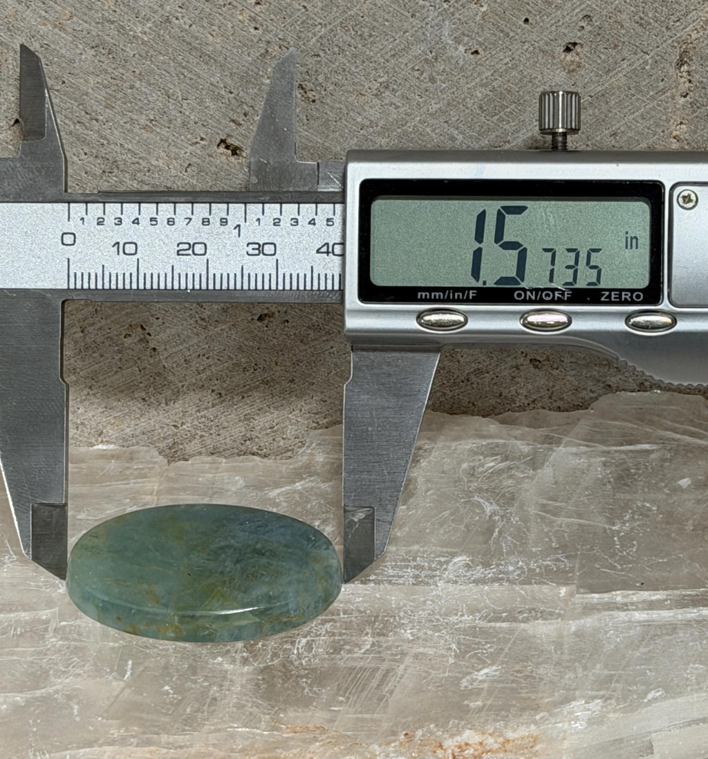 Aquamarine Cabochon, Natural Blue Green Aquamarine, Large Oval Gemstone, Hand Cut Collector Stone