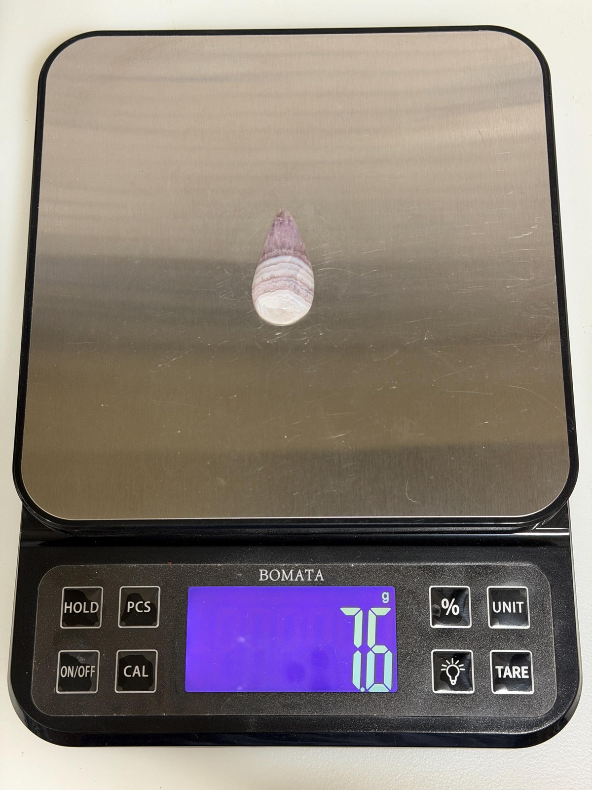 Sowbelly Agate Cabochon, Lavender Pink and White Lace Agate, Freeform Teardrop, Collector Gemstone