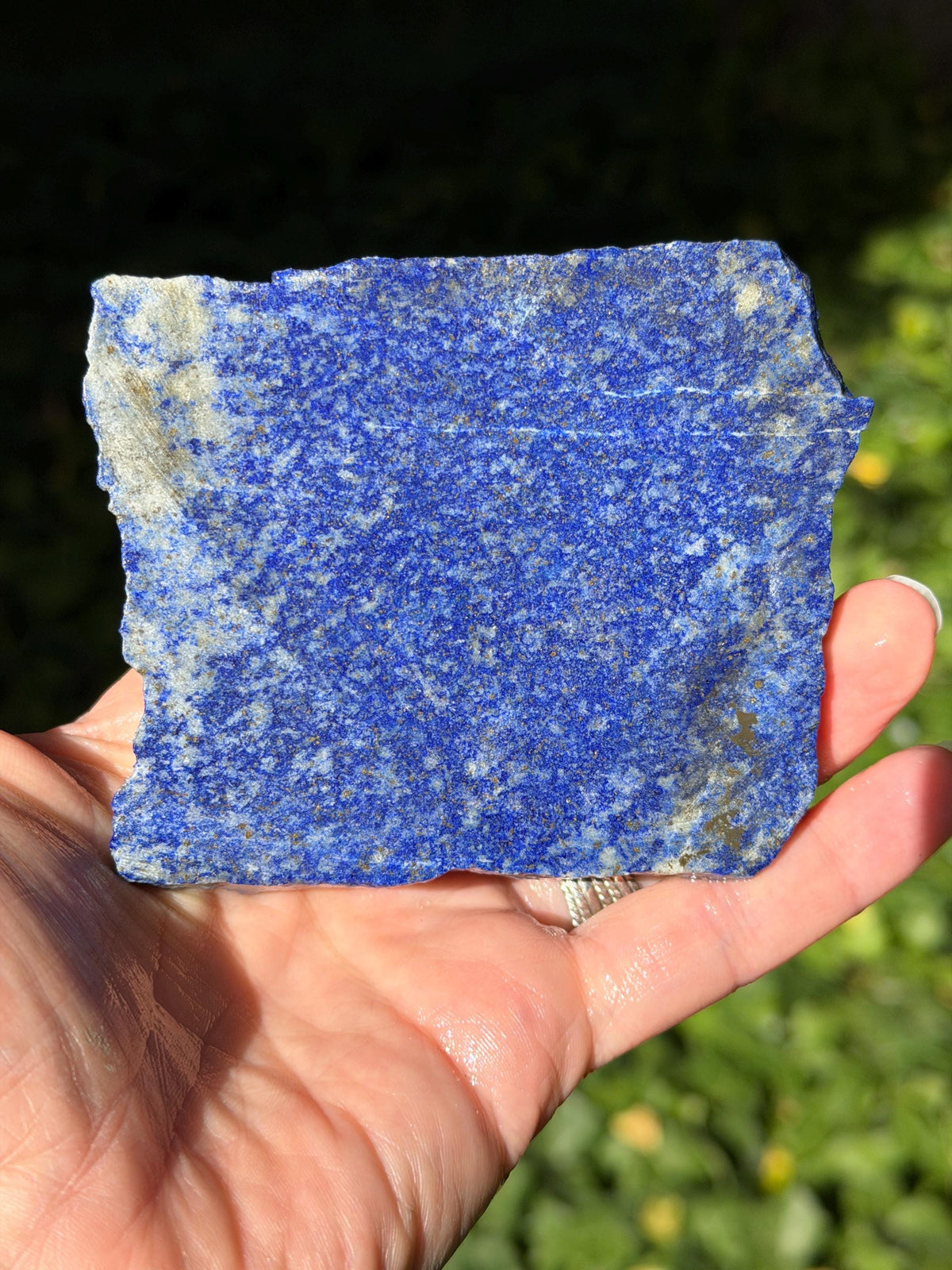 Denim Lapis Lazuli Rough Slab, Natural Blue and White Lapis, 240g, Lapidary Cutting Rough, Collector Stone