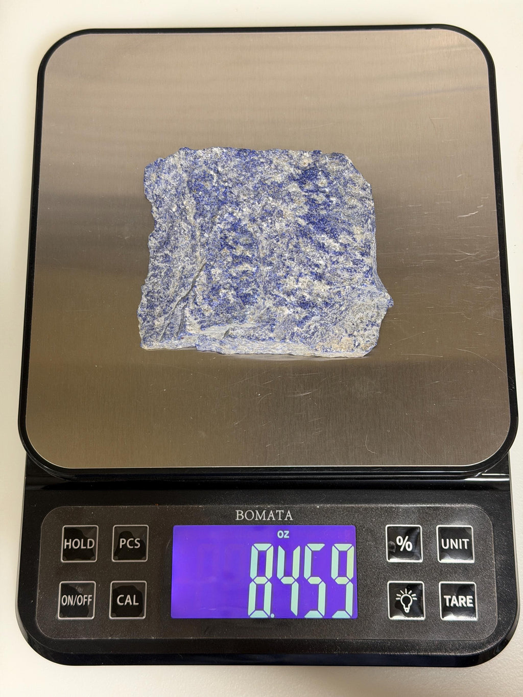 Denim Lapis Lazuli Rough Slab, Natural Blue and White Lapis, 240g, Lapidary Cutting Rough, Collector Stone