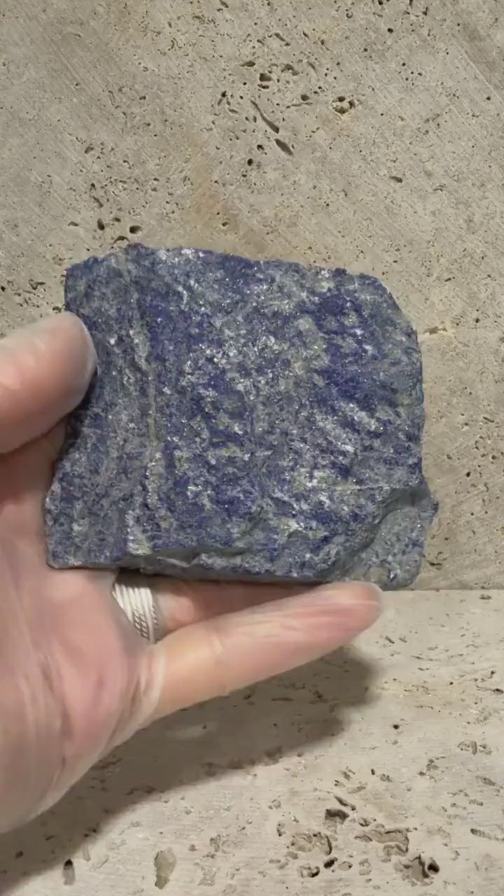 Denim Lapis Lazuli Rough Slab, Natural Blue and White Lapis, 240g, Lapidary Cutting Rough, Collector Stone