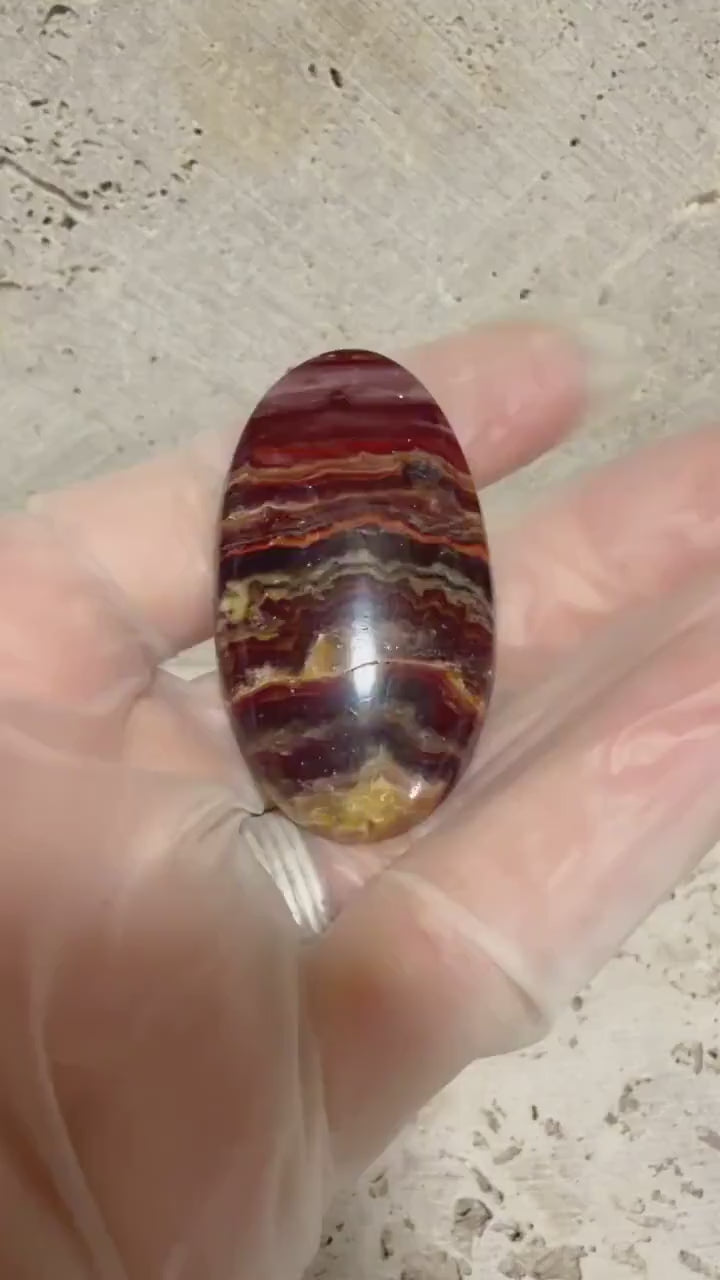 Bold Hyalite Cabochon, Candy & Wildfire Opal, Ultra Rare Utah Gemstone