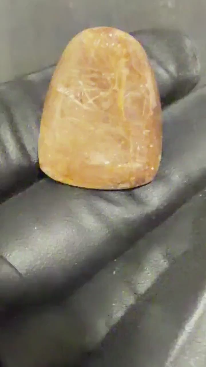 Utah Spider Web Hyalite Opal Cabochon, Rainbow Flash Honey Opal, Rare Collector & Jewelry Stone