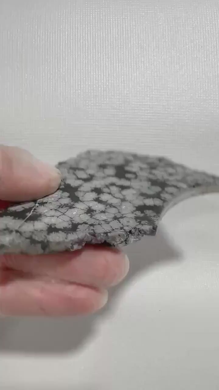 Snowflake Obsidian gemstone slab for lapidary fun, unpolished