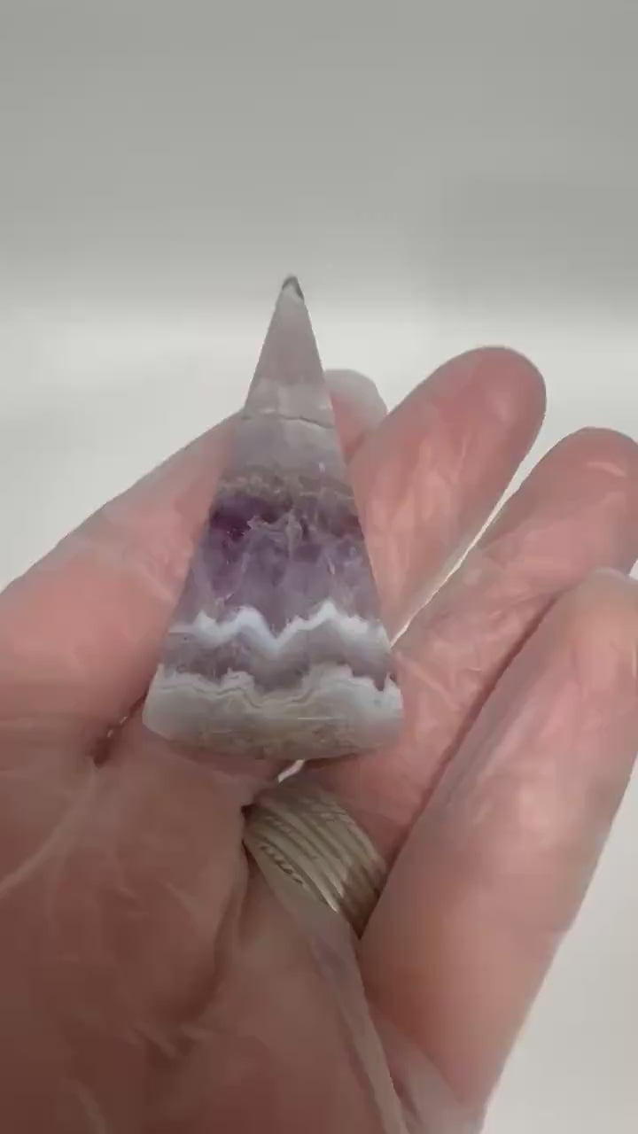 Extra long cabochon Chevron Amethyst skinny freeform for jewelry making