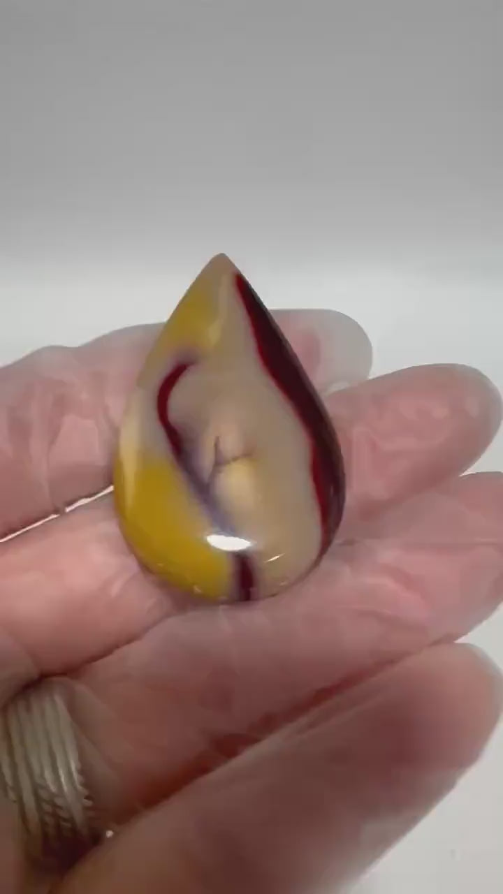 Mookaite cabochon, tricolor large freeform Jasper gemstone for jewelry making