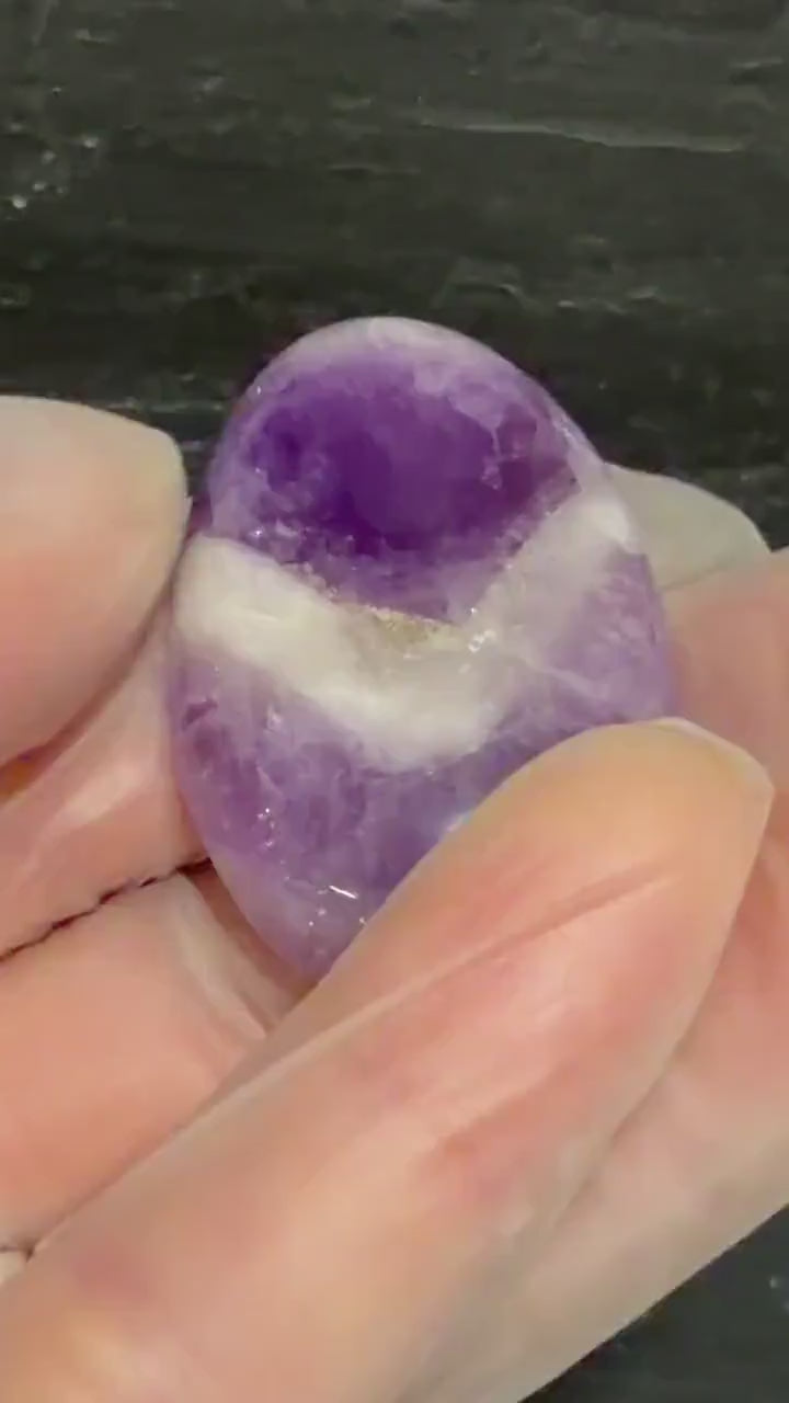 Chevron Amethyst Cabochon, Purple White Oval, Jewelry Making, Wire Wrapping Stone