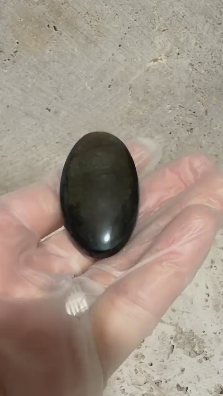 Gold Sheen Obsidian Cabochon, Large Oval, Jalisco Mexico, Natural Gemstone for Jewelry Making