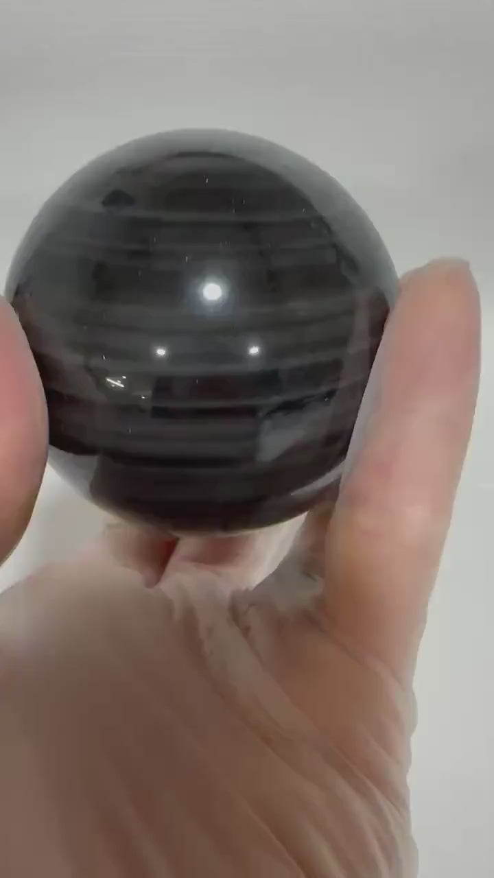 Rainbow Obsidian Midnight Lace 2.70 inch polished sphere for reiki, energy healing, display, decor