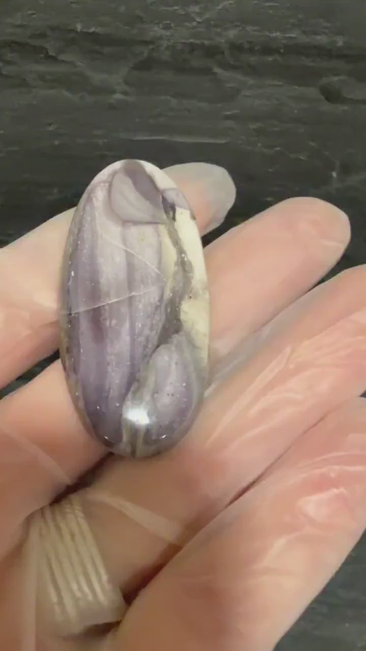 Hyacinth Jasper Cabochon, Lavender Purple Jasper, Large Oval Cabochon, Natural Stone Cab, Collector Lapidary Stone