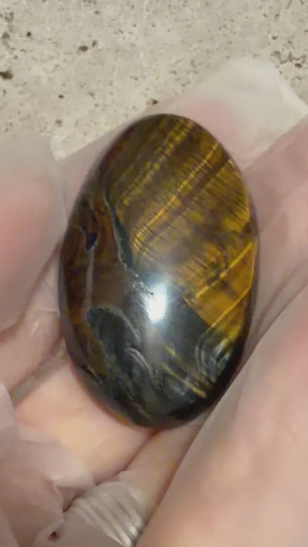Blue Gold Tiger Eye Cabochon-Tiger Iron, Hematite & Jasper-Large Hand Cut Polished Oval-Designer Gemstone for Jewelry Making