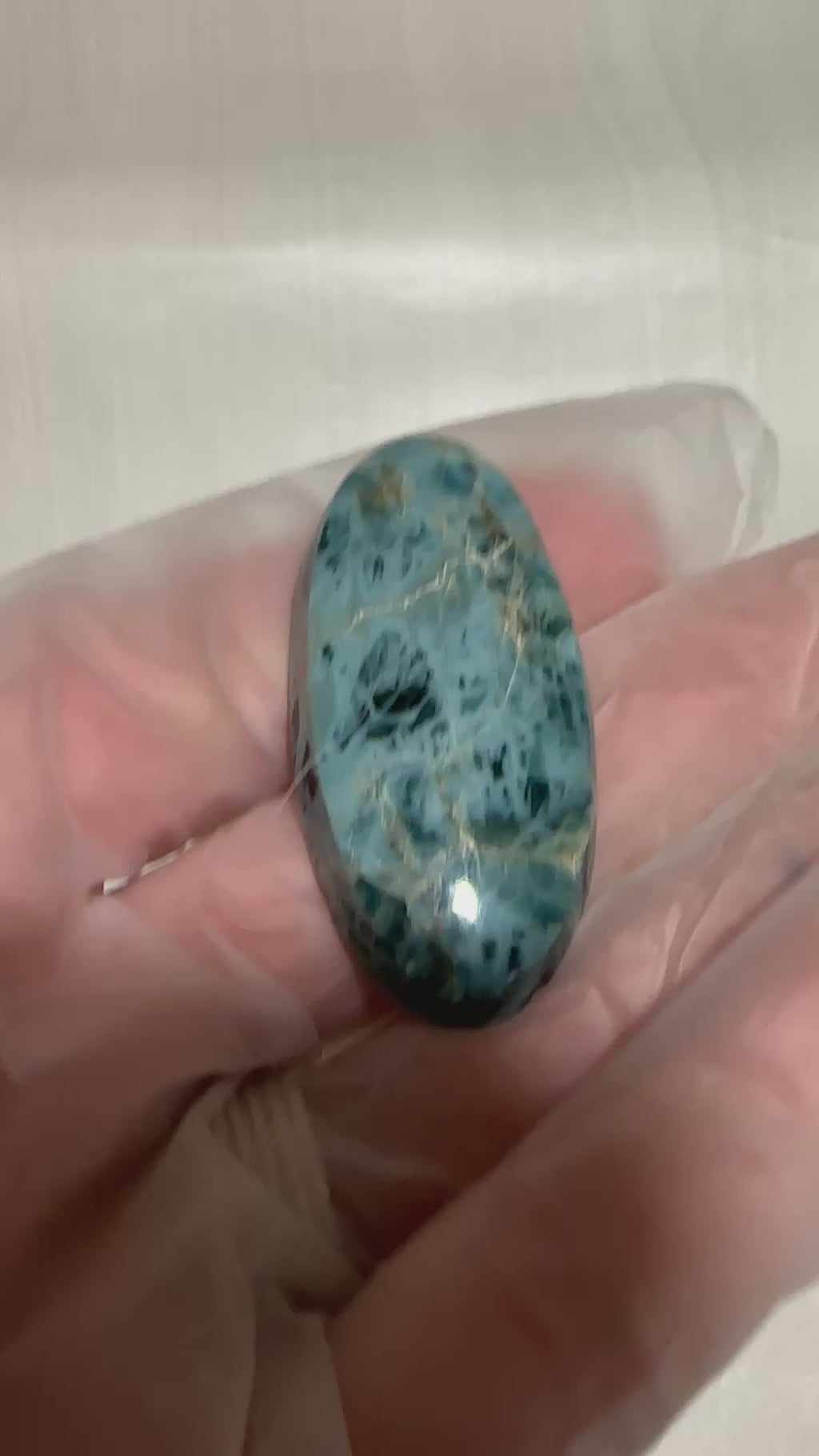 Natural Blue Apatite Cabochon-large skinny oval loose gemstone for jewelry making