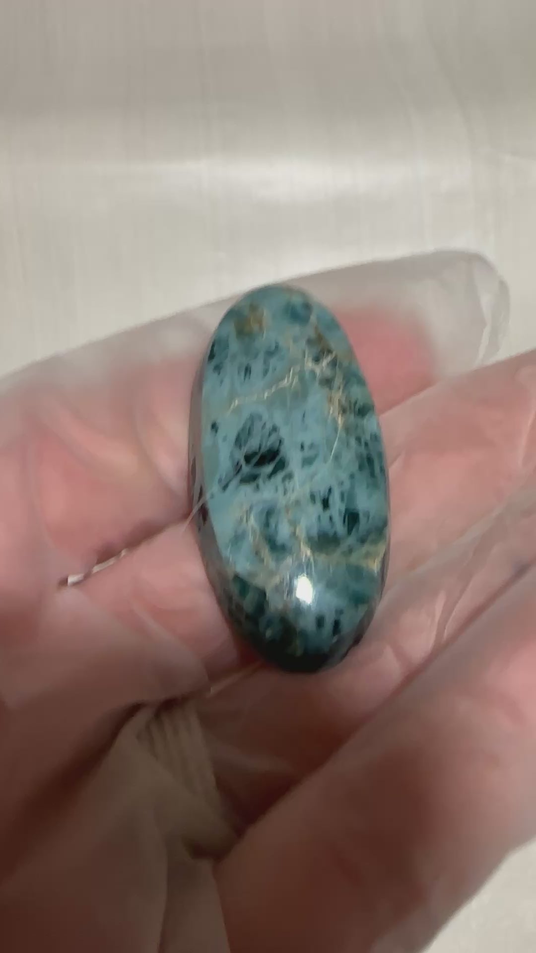 Natural Blue Apatite Cabochon-large skinny oval loose gemstone for jewelry making
