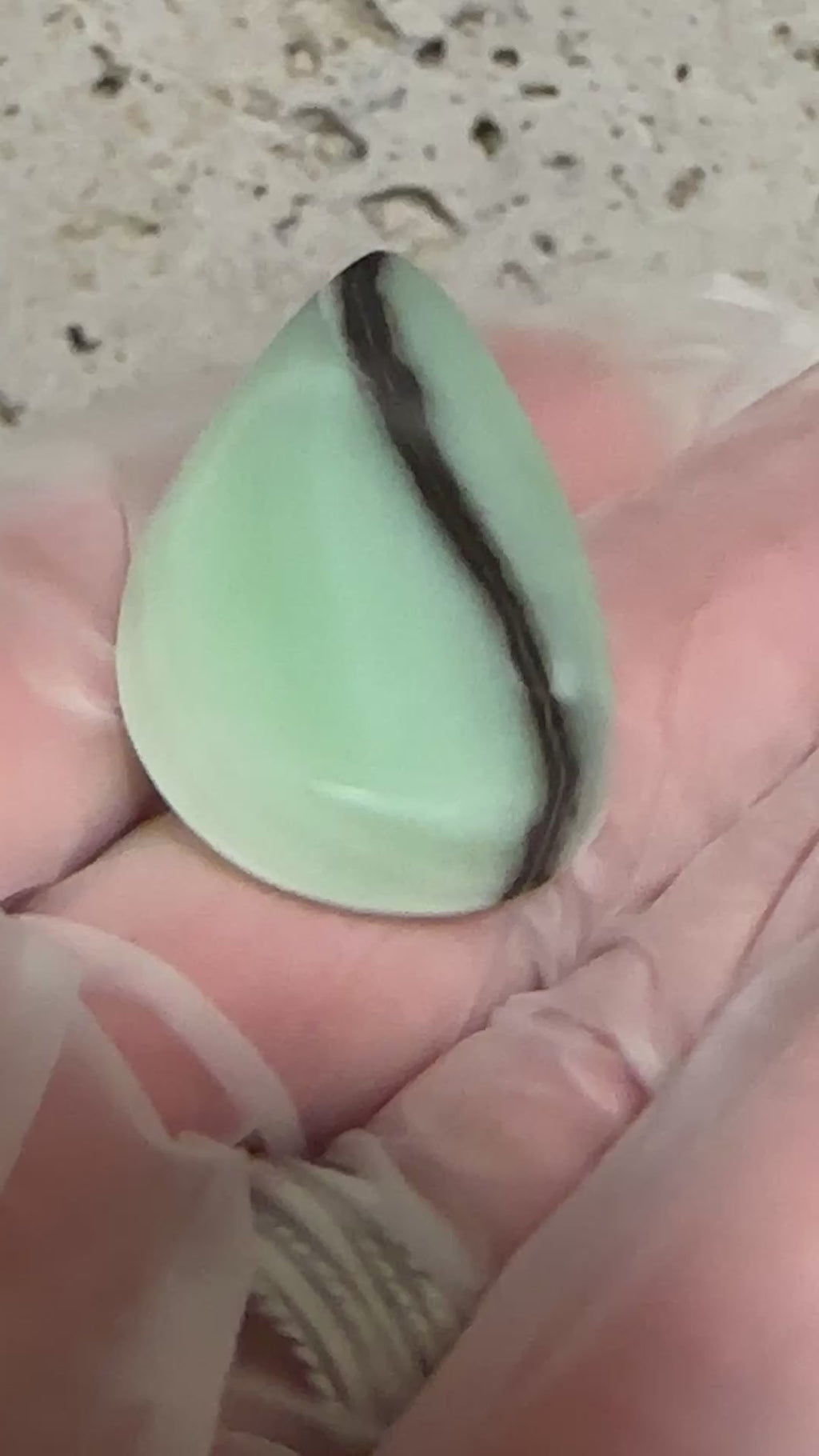 Green Banded Calcite Cabochon with Brown Aragonite-loose polished gemstone for jewelry making