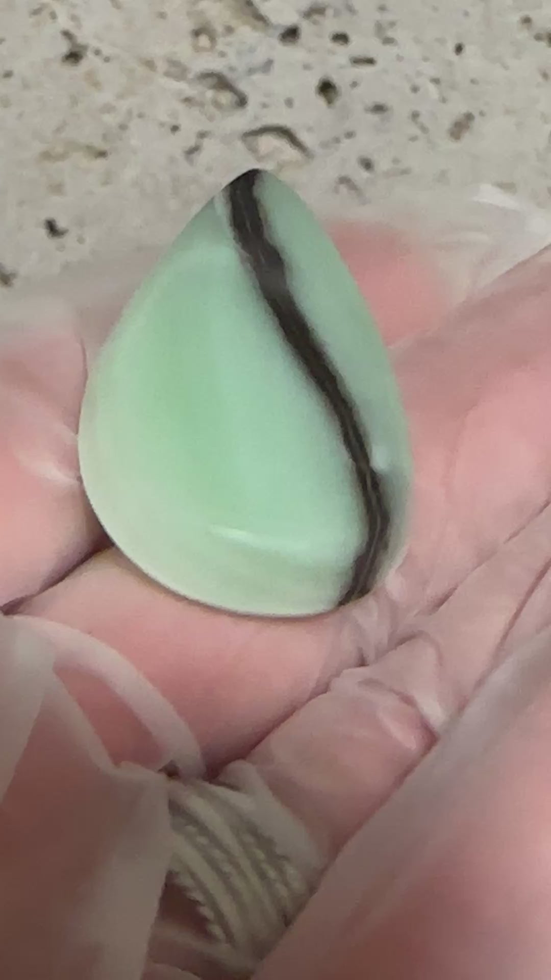 Green Banded Calcite Cabochon with Brown Aragonite-loose polished gemstone for jewelry making