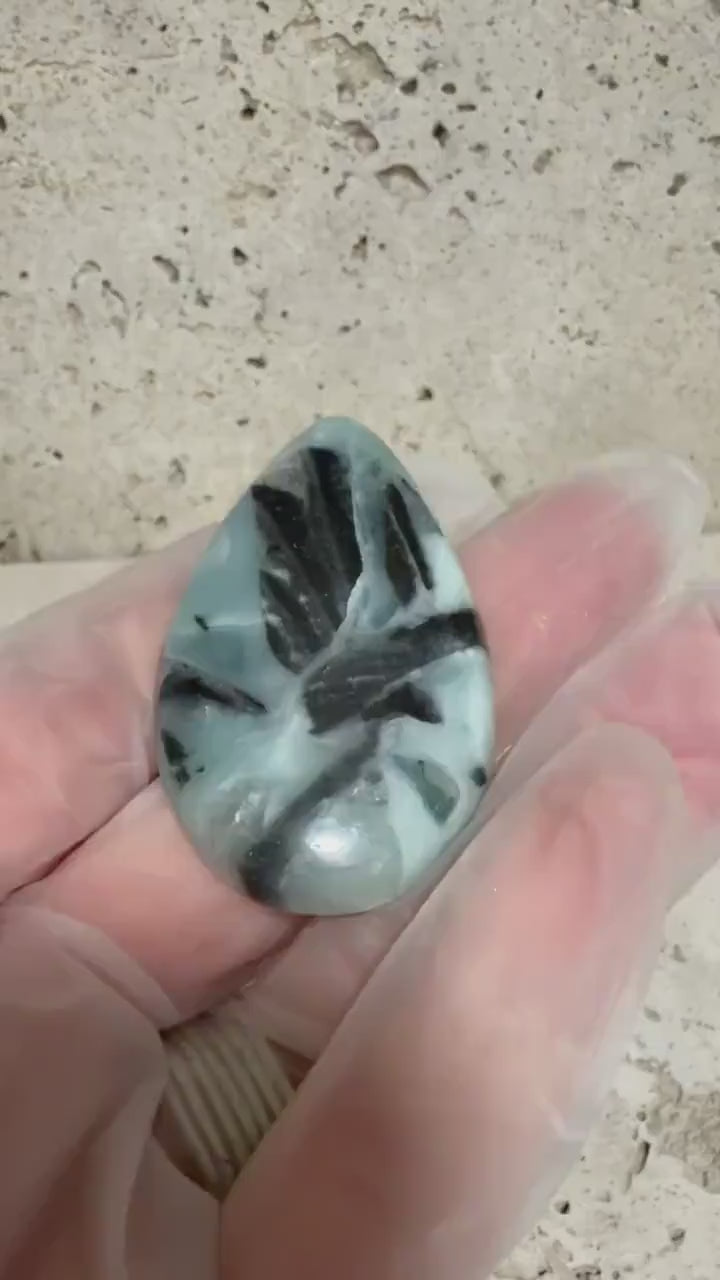 Utah Sky Stone Cabochon, Designer Hand-Cut Polished Gemstone for Jewelry Making