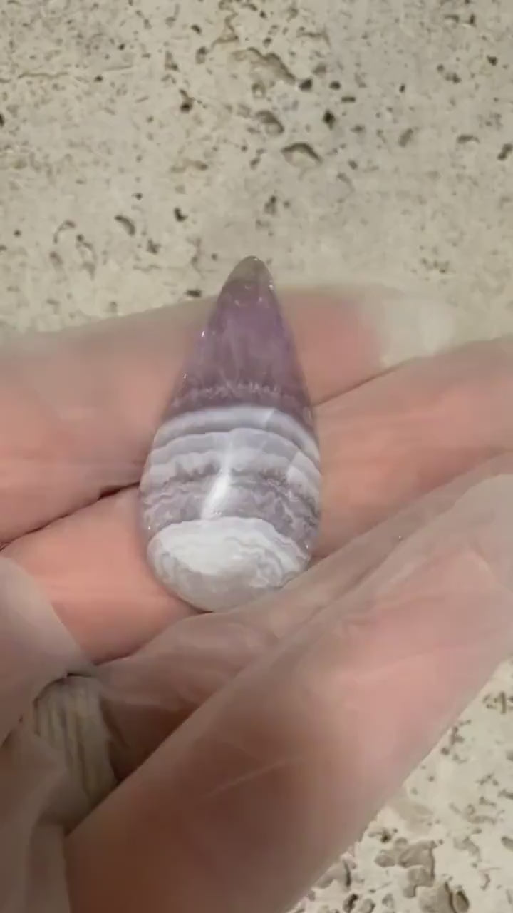Sowbelly Agate Cabochon, Gemmy Hand Polished Designer Stone for Wire Wrapping and Jewelry Making