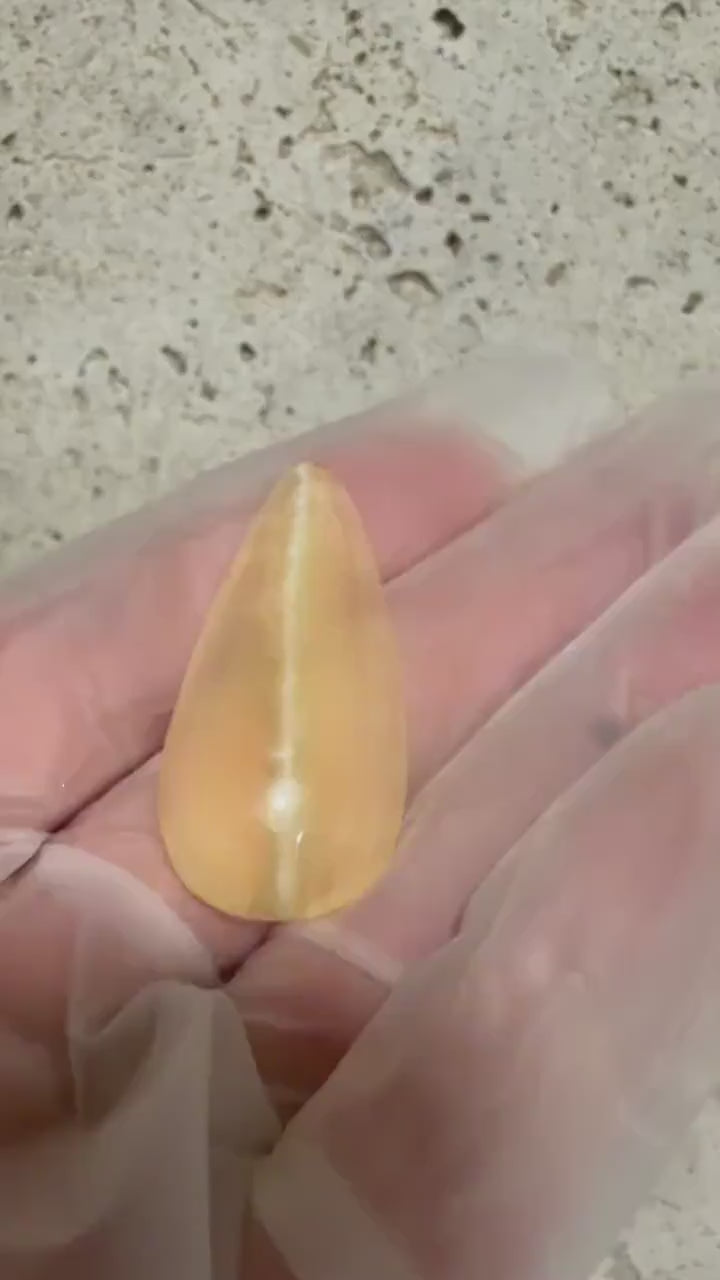 Honey Calcite Cabochon, Designer Banded Natural Loose Gemstone for Jewelry Making