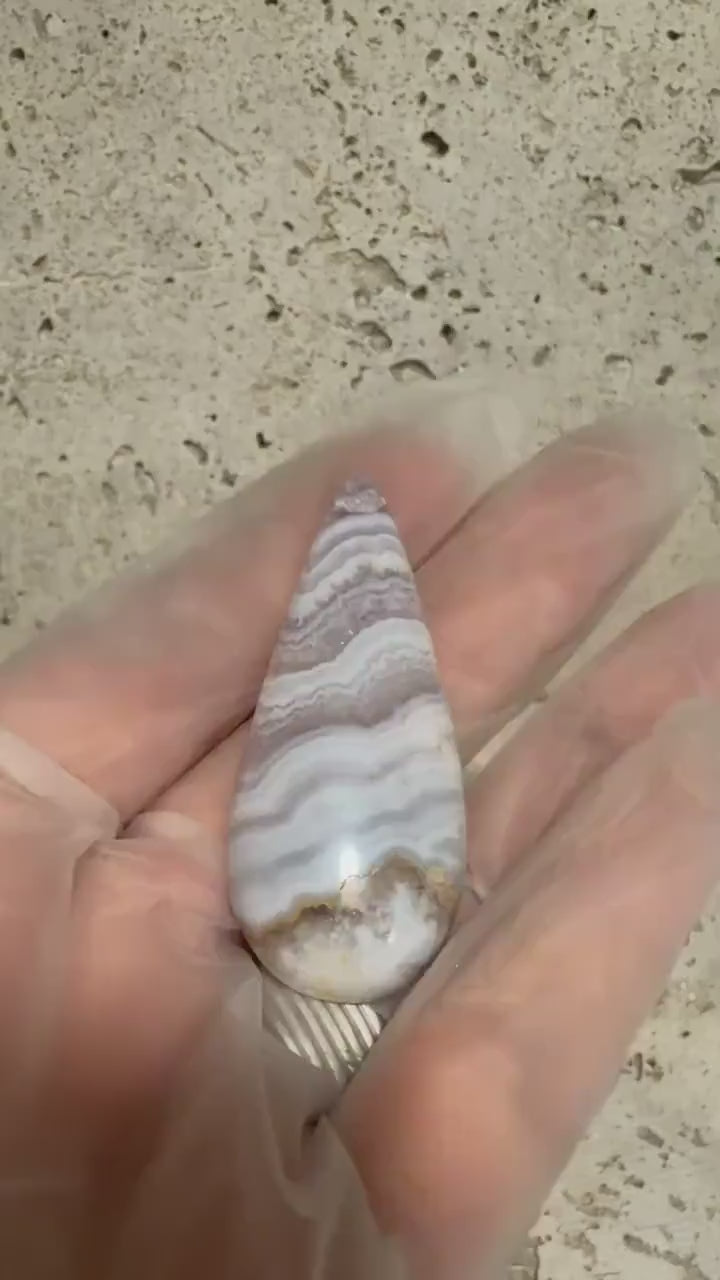 Sowbelly Agate Cabochon, Large Hand Polished Designer Stone for Wire Wrapping and Jewelry Making