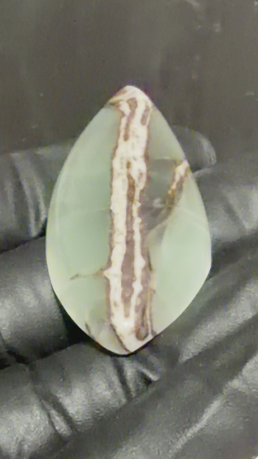 Green Banded Calcite-Aragonite-Large Translucent Hand Cut Designer Statement Cabochon