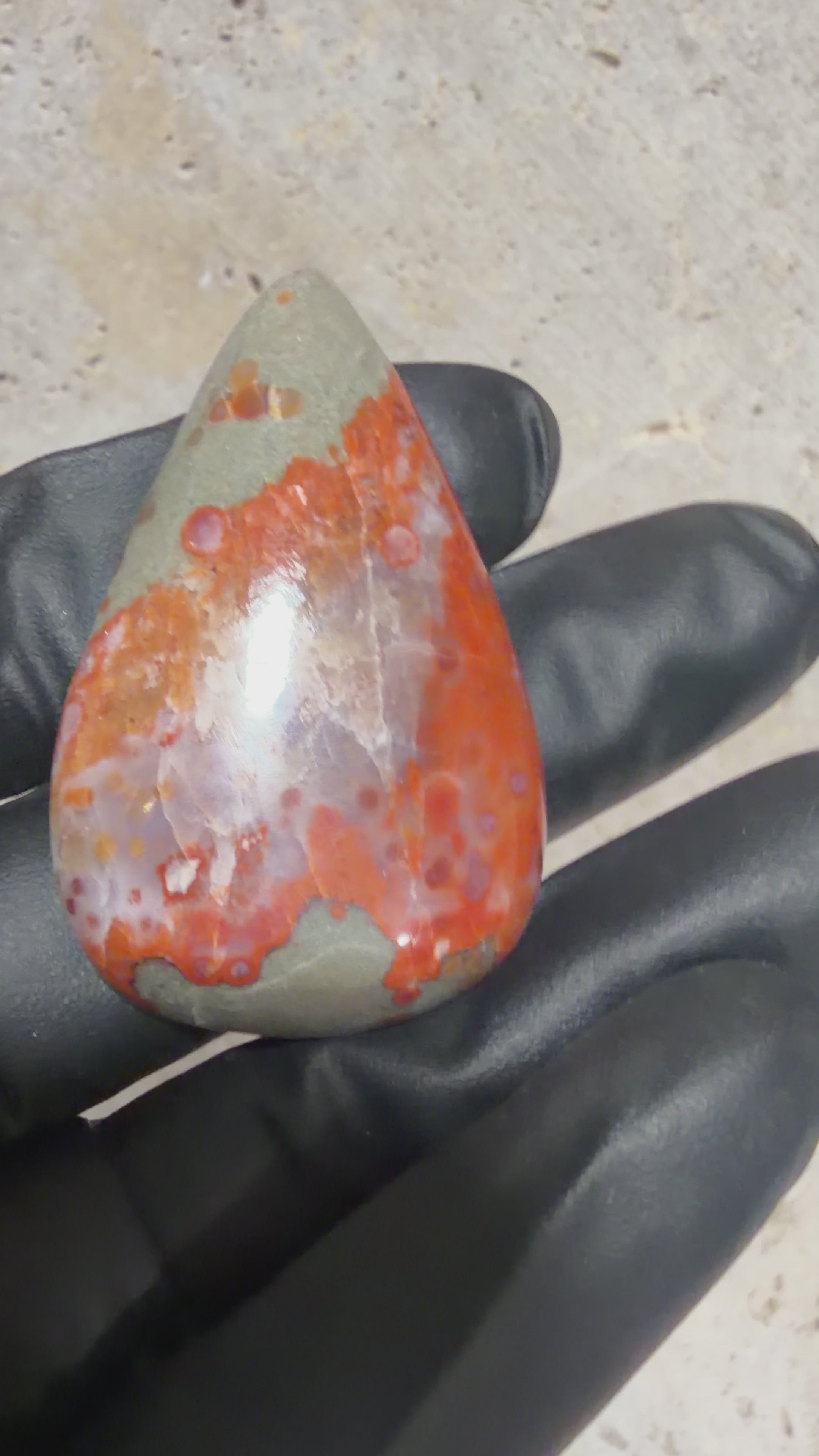 Utah Red Grape Agate Teardrop Cabochon-San Rafael Swell-Rare Botryoidal Chalcedony