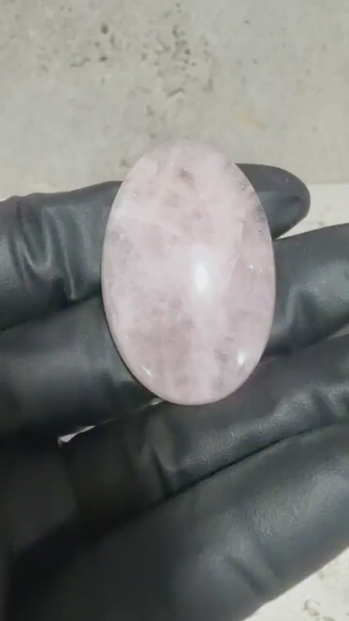 Morganite Cabochon, Natural Blush Pink Morganite, Large Oval Gemstone, Polished Shimmery Pink Beryl, Pendant Stone, Jewelry Making