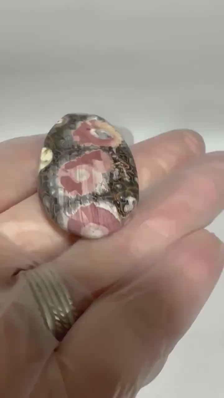 Rhyolite large oval cabochon, polished loose gemstone for jewelry making