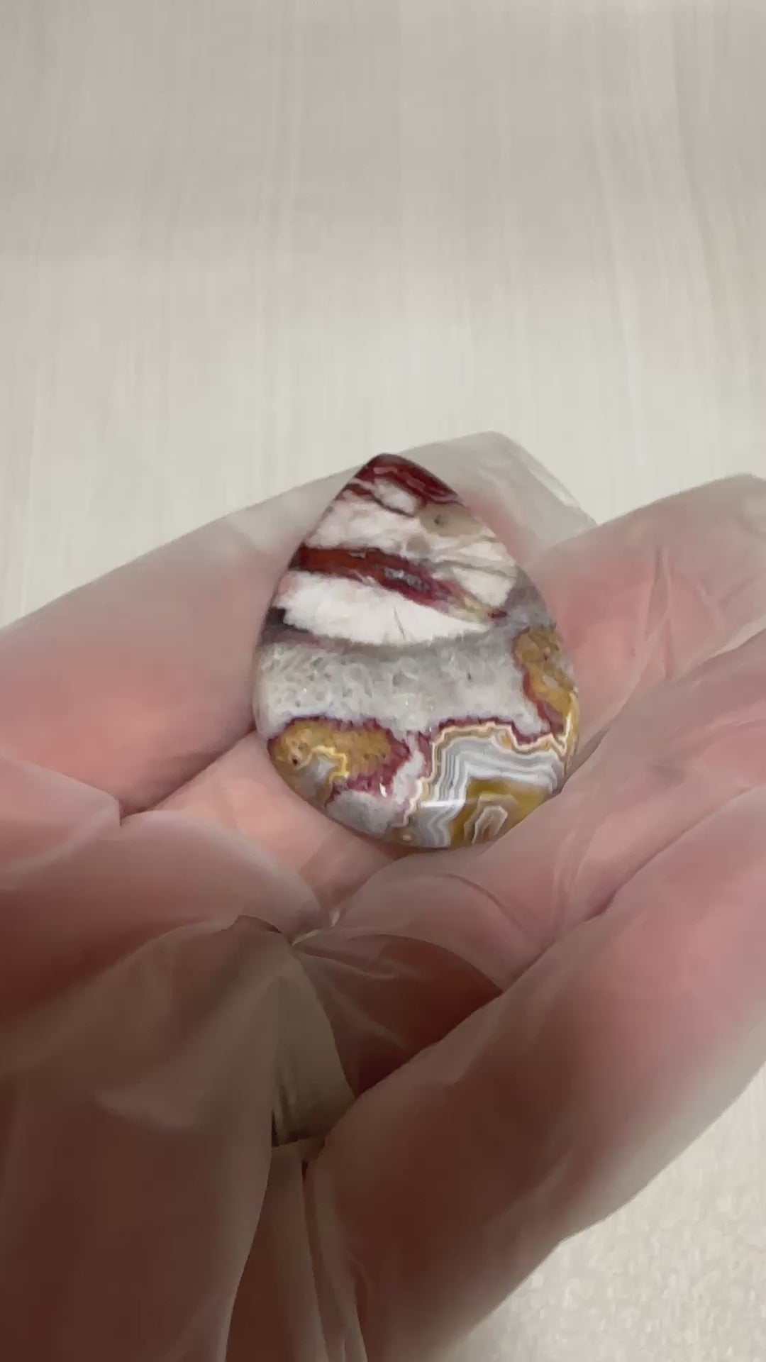 Crazy Lace Agate Cabochon-large loose teardrop gemstone for jewelry making