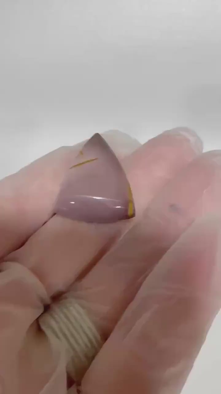 Lilac Mookaite cabochon, tricolor freeform Jasper gemstone for jewelry making