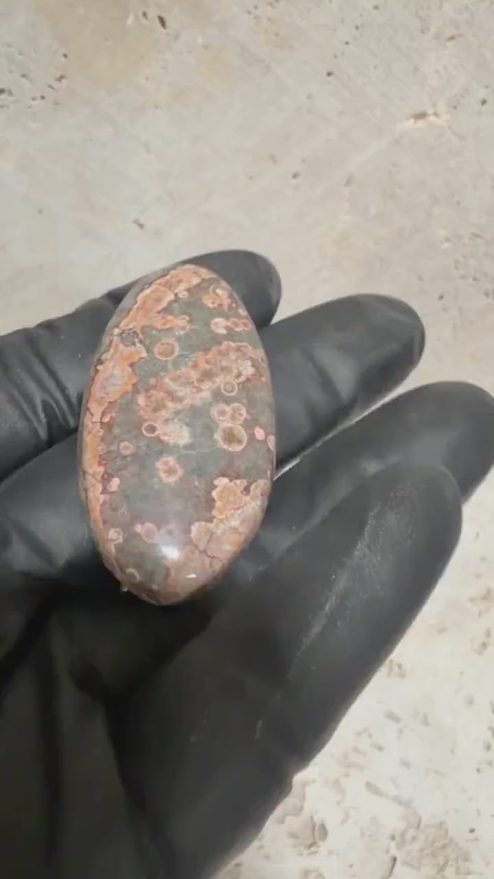 Rhyolite Cabochon, Orbicular Starlight Rhyolite, Large Designer Hand Cut Polished Gemstone for Jewelry Making