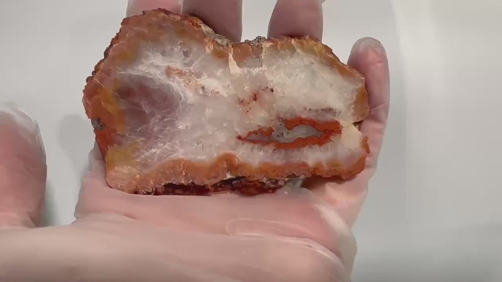 Utah red grape agate nodule cross section slab from San Rafael Swell