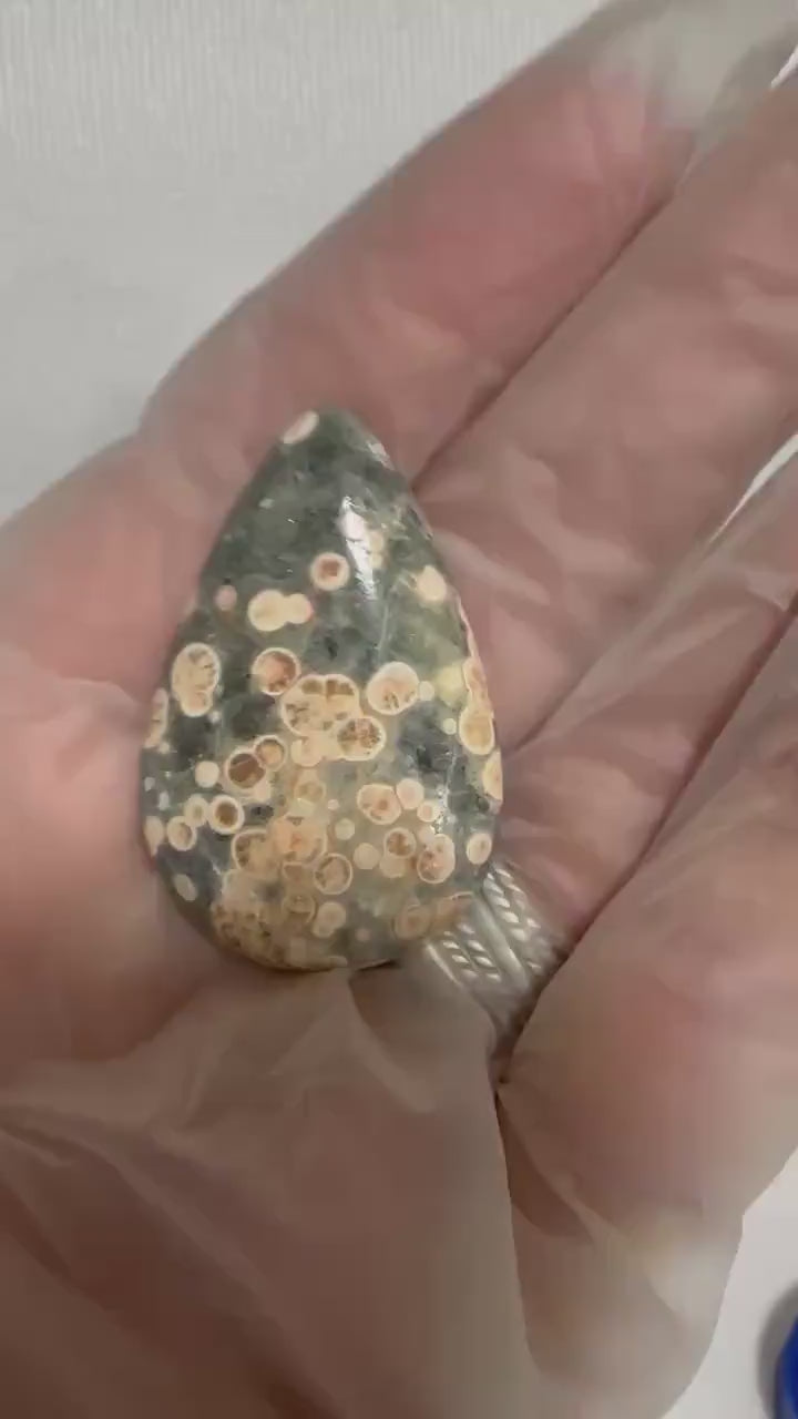 Rhyolite teardrop cabochon loose Starlight Rhyolite gemstone for jewelry making